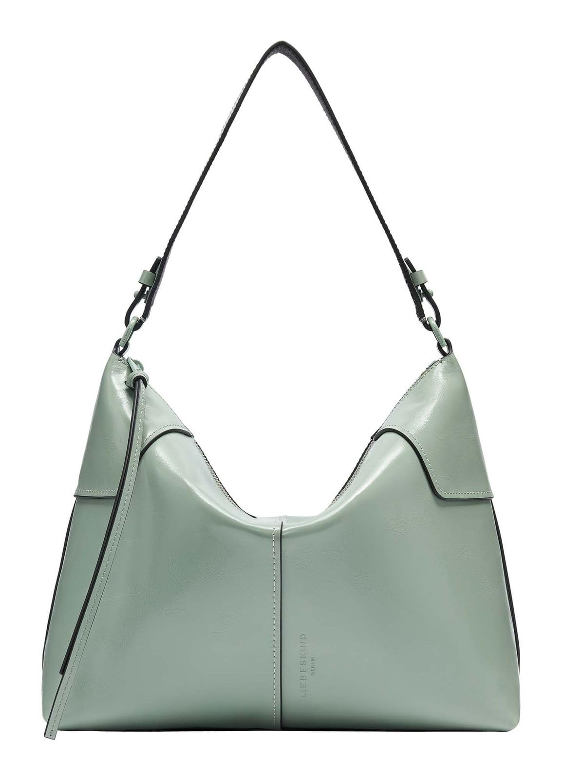 LIEBESKIND BERLIN Leather shoulder bag Mila Lack Distressed Hobo Bag Forest Green