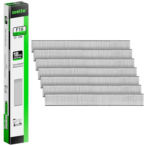 meite 18 Gauge Brad Nails, 5/8 Inch 18GA Brad Nails 1,000 Pcs