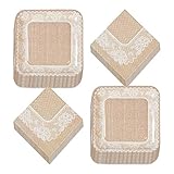 Wedding Party and Bridal Shower Rustic Burlap and Lace Paper Dinner Plates and Luncheon Napkins...