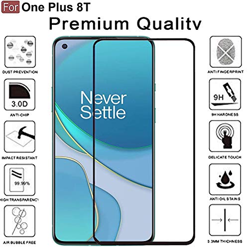 Image of CEDO Tempered Glass for OnePlus 9R / 8T | Screen Protector Full HD Quality Tempered Glass Anti-Scratch Edge to Edge Coverage with Easy Installation Kit (Black)