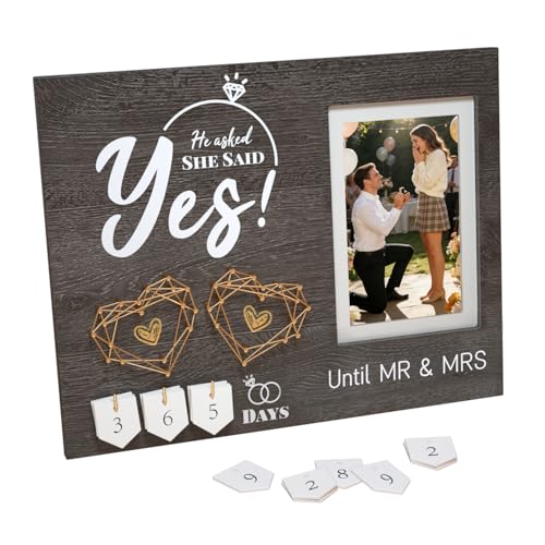 Engagement Gifts for Couple, Wedding Countdown Calendar Engagement Picture Frame,