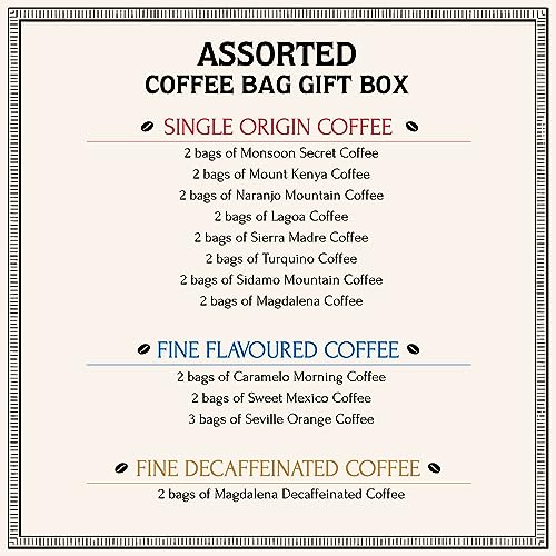Bacha Coffee | Assorted Coffee Taster Gift Box, 100% Arabica Specialty Coffee Beans, x25 Individually Wrapped Single Serve Filter Bags