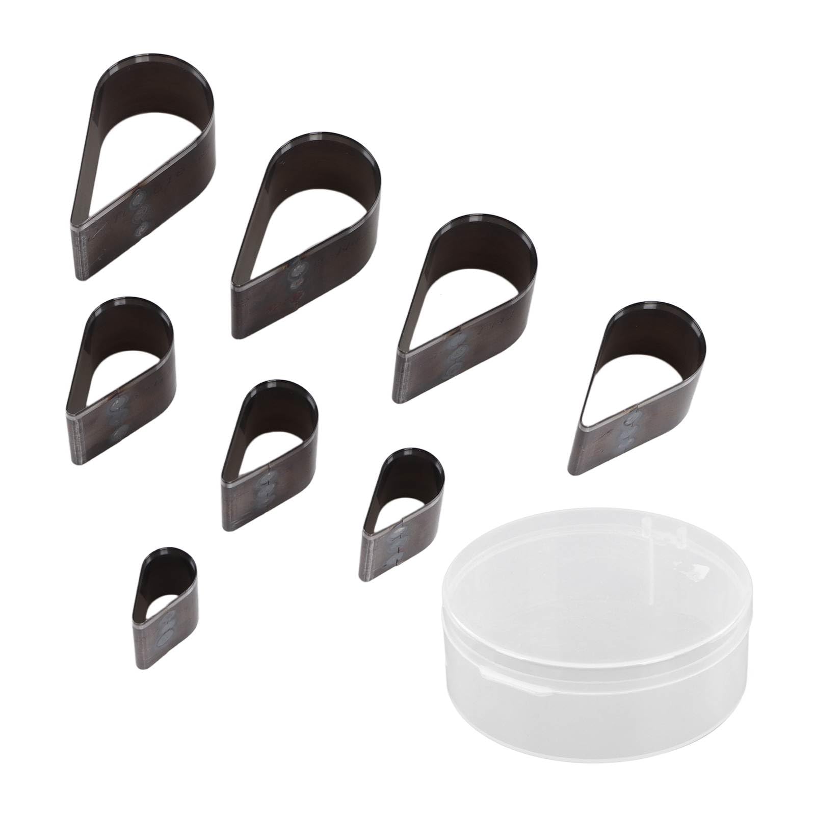 8-Teiliges Leder-Stanzform-Set, Tropfenform, Manuelles DIY-Werkzeug aus Stahllegierung, mit Aufbewahrungsbox, für Leder und Stoff