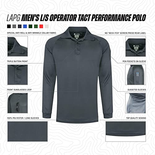 LAPG Operator Performance Tactical Men's Long Sleeve Polo Shirt, Anti-Wrinkle Polo Shirt for Men, Lightweight & Comfortable2