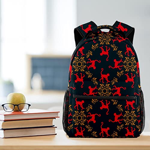 Sac à dos de voyage imprimé singes rouges pour vos sorties et le campus - 6