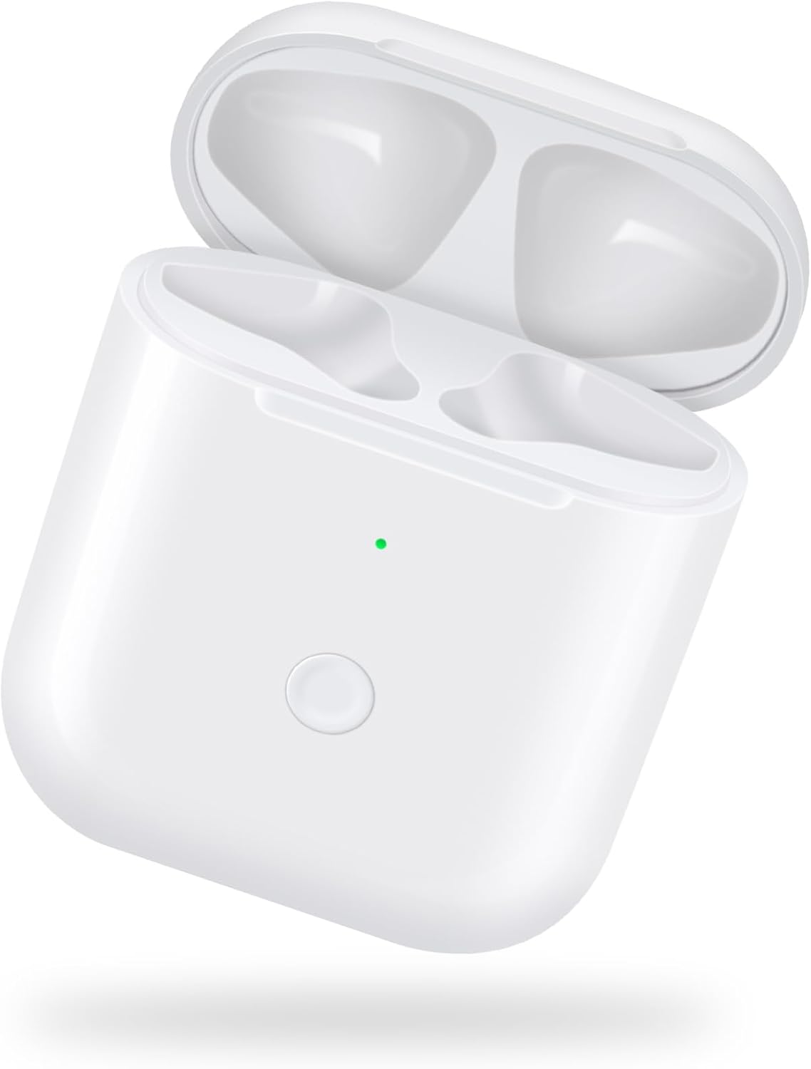 Jinstyles Charging Case Replacement for AirPods 1st & 2nd Generation - Wireless Charger Case with Bluetooth Pairing Sync Button - White