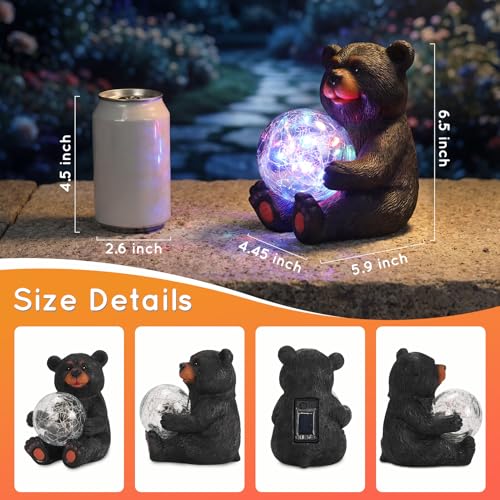Solar Bear Garden Statue with Glowing Orb - Use Code OXRDRBDM