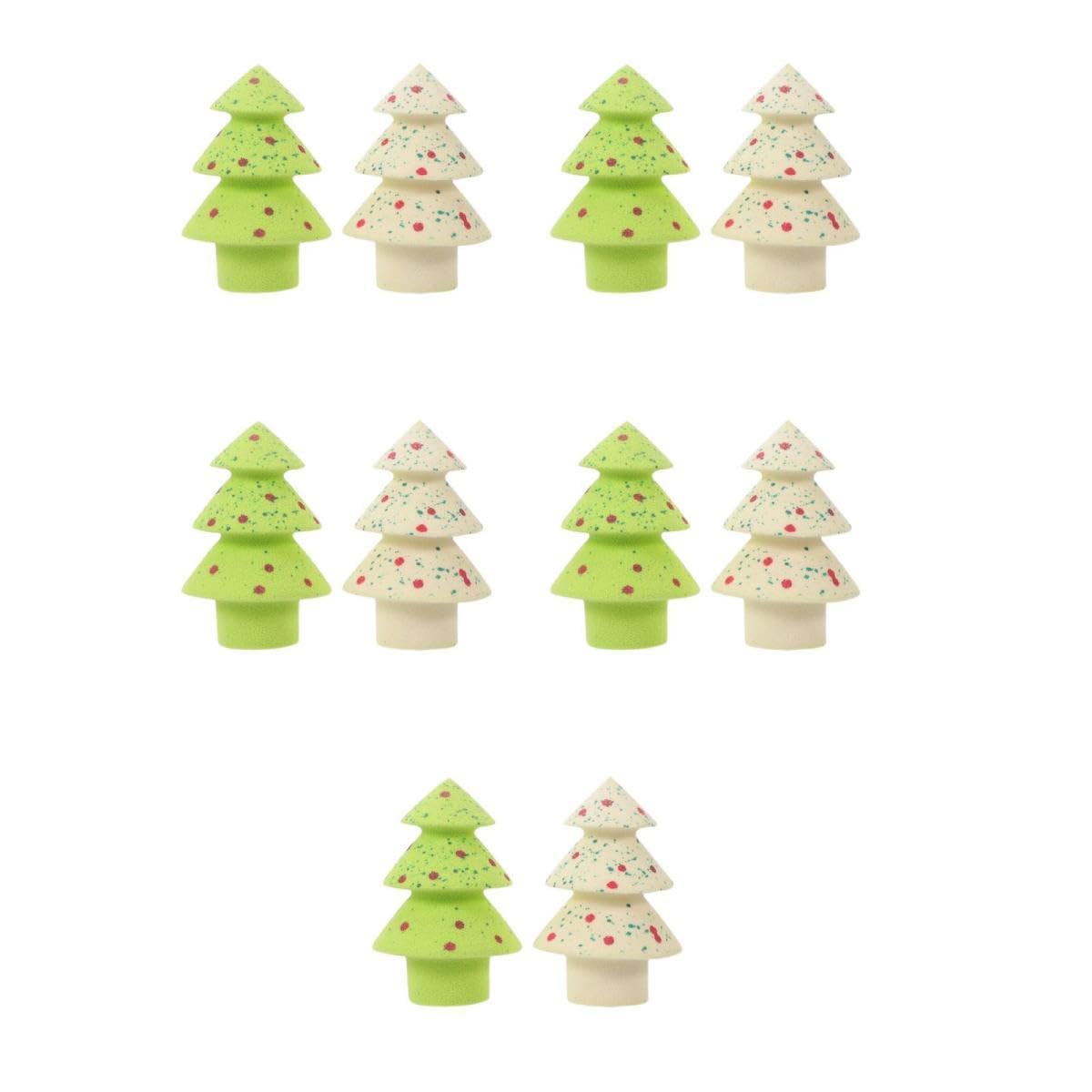Beaupretty 5 Set Spugna Trucco Natalizia a Forma di Albero, Applicatore