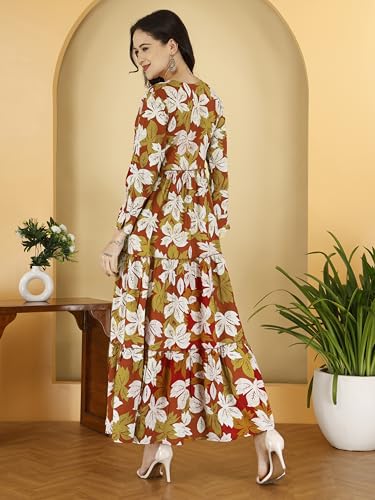 Image of Dhruvi Women's Rayon Anarkali Maternity Dress & Feeding Kurti with Zippers