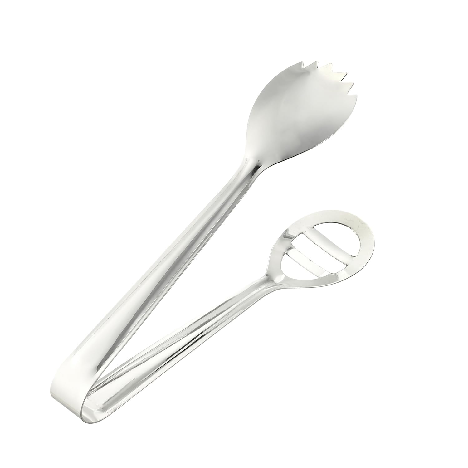 Queenza Salatzange 2er-Set – Edelstahl, 20,3 Cm | Servierbesteck Für Salat, Nudeln & Mehr, Chrom