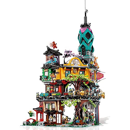 Image of LEGO NINJAGO NINJAGO City Gardens 71741 Building Kit; Ninja House Playset Featuring 19 Minifigures, New 2021 (5,685 Pieces), Multicolor