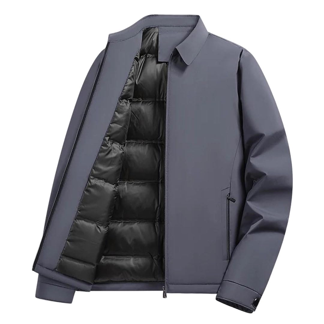 Doudoune blanche homme à col revers pour style chic ou décontracté au quotidien