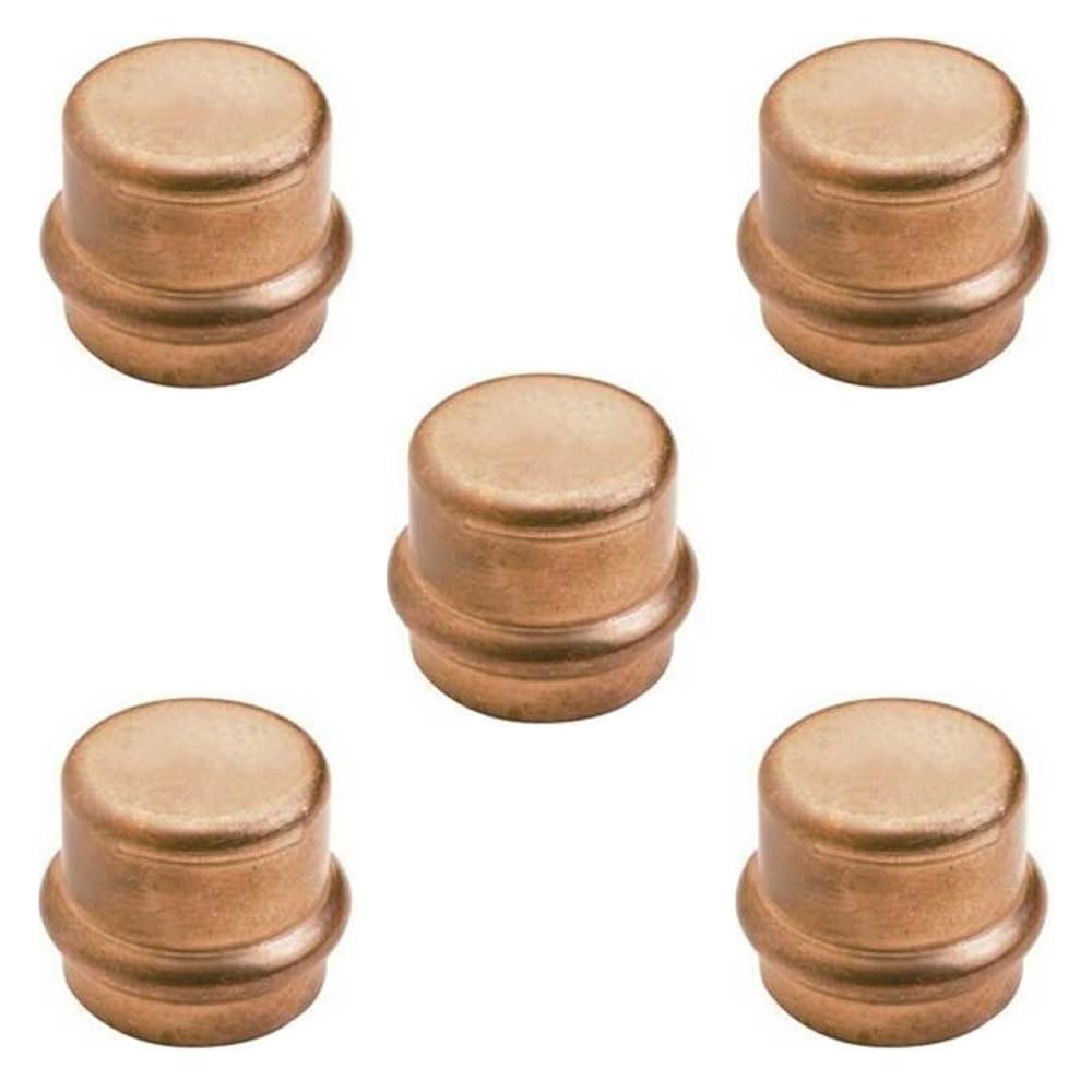 Raccord Cuivre à sertir - Lot de 5 raccords cuivre à sertir Bouchon Femelle Ø28