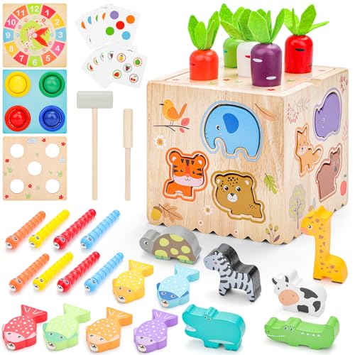 deAO 8 en 1 Juguetes Montessori para Niños, Cubo de Actividades d...