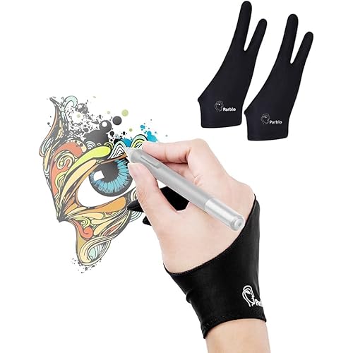 Parblo PR-01 Drawing Glove 2Pack,Digital Drawing Artist Glove Two Finger ArtGlove for Right Hand and Left Hand
