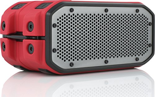 BRAVEN BRV-1M Portable Wireless Bluetooth Speaker [12 Hours][Waterproof] Built-in 2200 mAh Power Bank Charger - Red/Black