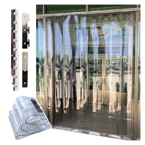 Cortina de tiras de plástico PVC para puerta de almacén y persianas verticales de 90x210cm