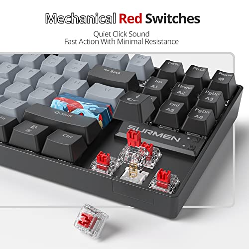 Image of 75 Percent Mechanical Gaming Keyboard, 87 Keys RGB Backlit Wired Keyboard TKL Compact Keyboard with Linear Red Switches for Laptop PC PS4 PS5 Xbox Gamer(87 Dolch)