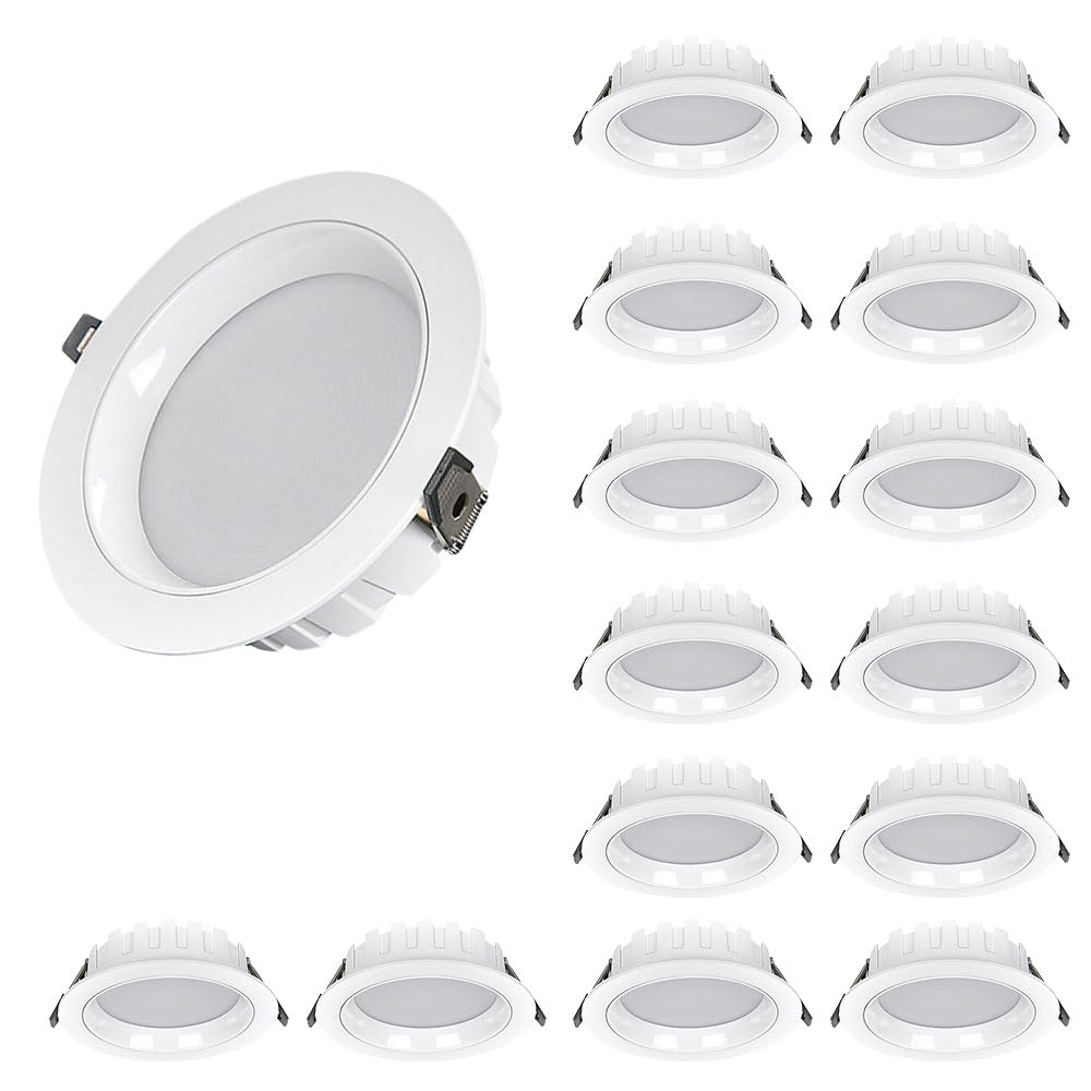 Confezione Da 15 Faretti Led Da Incasso Da 3,9-5,9 Pollici | Faretti Led Da Soffitto Dimmerabili | 3000K-6000K Regolabile Cri90 Bianco E Nero Apparecchi Di Illuminazione A Incasso Per Ambienti A Led