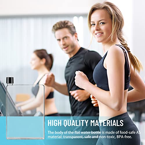 Darryy Flat Water Bottle, a5 Water Bottle 420ml, Flache Wasserflasche, Flache Trinkflasche Auslaufsicher mit Dichtring, Trinkflasche Flach Bpa free, Ultraschlank Passt in Ihre Tasche