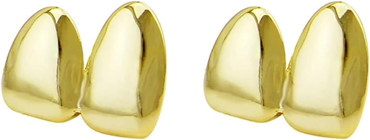 2 Piezas Grills Dientes Dorados Chapados en Oro 18K