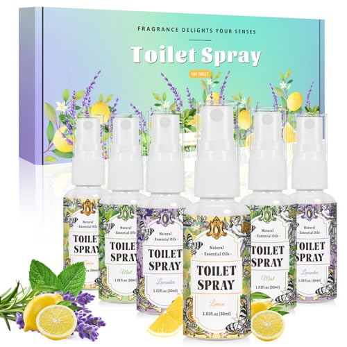 Scent-Hi Spray Ambientador, Bloqueador de Olores WC, Limón, Menta, Lavanda, 30ml x 6 Ambientador Hogar, Frescura duradera, Ideal para Coche, Armario, Aseo