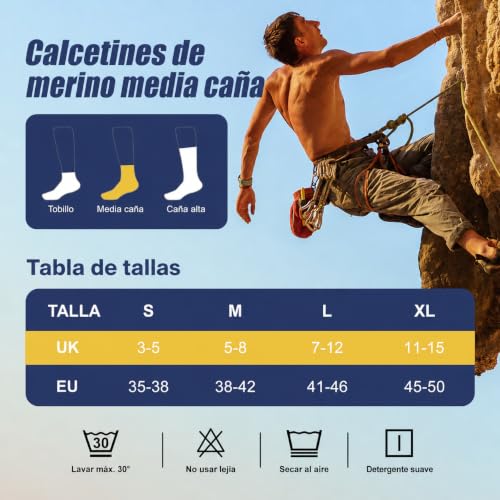 Miniatura 7 de Niofind Calcetines Quarter Trekking Merino, 6 Pares, Acolchados