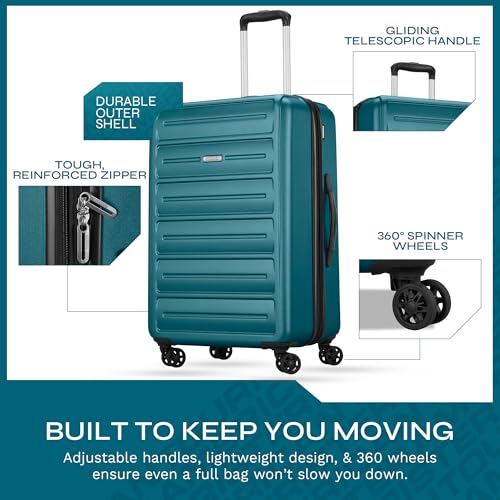 Image of American Tourister Westridge Hardside Luggage Set with Spinner Wheels, Teal, 3PC Set (CO /M /L)