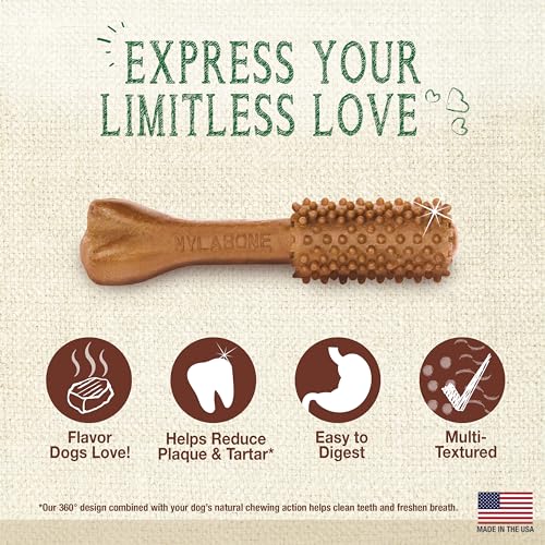 Image of Nylabone Nutri Dent Dog Dental Chews - Natural Dog Teeth Cleaning & Breath Freshener - Dental Treats for Dogs - Filet Mignon Flavor, Small (64 Count) | Natural dental chews for dogs, helps clean teeth & freshen breath, made in USA, vet recommended, for dogs 10-15 lbs