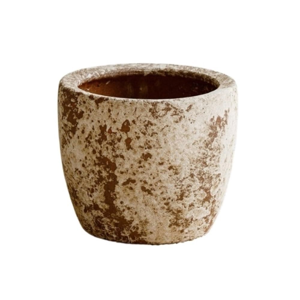 XBGfdySD Dia 26cm Ceramic Planter with Drainage Hole, Rustic Textured Plant Pot Indoor Outdoor Desktop Balcony Plant Containers Ornament