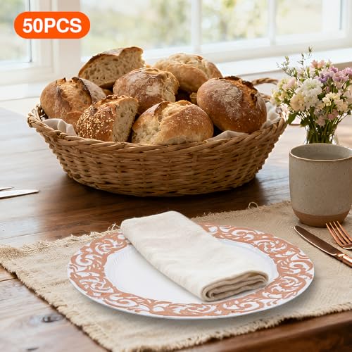 50 Platos Decorativos Redondos Plástico 13 Pulgadas miniatura 3