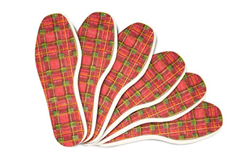 6 pares de plantillas para zapatos Tartan para hombre y mujer