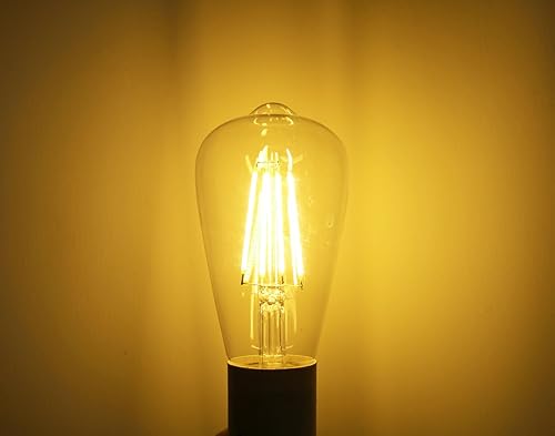 Miniatura 6 de DC 12V ST64 Bombilla LED 2700k 6W Blanco cálido LED Edison filamento E26 lámpara base de tornillo DC bajo voltaje RV barco marino clásico industrial