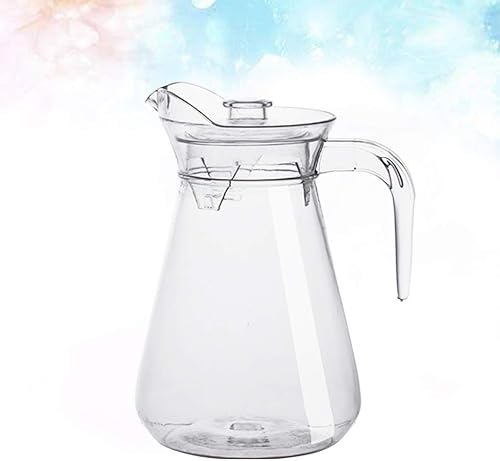 Miniatura 8 de DOITOOL Jarra acrílica (1 l), jarra de agua helada transparente con tapa y asa, multiusos para bebidas frías o calientes