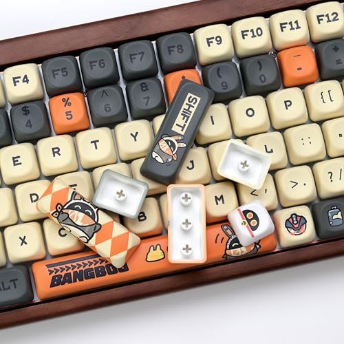 Image of KBDiy ZZZ Cute Bangboo Keycaps Set 133 Keys KOA Profile Dye-Sublimation Kawaii Rabbit Art Keycaps for Cherry Gateron MX Switches Gaming Mechanical Keyboards