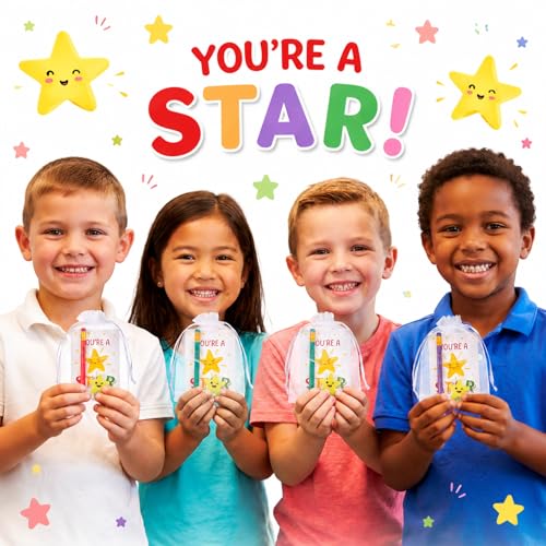 Clabby 30 juegos de regalos para estudiantes con borrador de estrellas y lápiz motivacional 6
