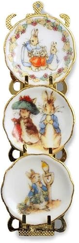 Casa de muñecas Peter Rabbit - Estante colgante para platos de adorno de porcelana Reutter