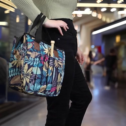 Image of JubileeYarn Square Fabric Yarn Storage Tote Bag - Flora - 1 Bag