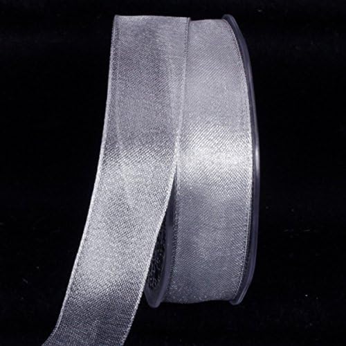 Metallic Silver Solid Wired Craft Ribbon 1" x 100 Yards
