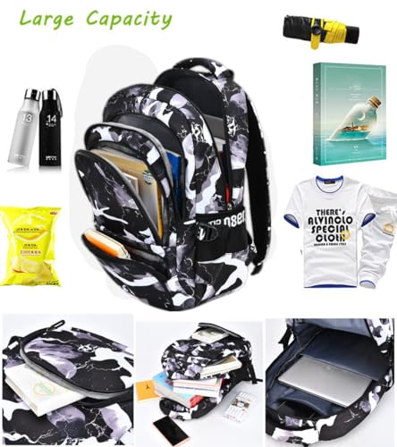 Image of Ladyzone Camo School Backpack Lunch Box Set Lightweight Schoolbag Travel Camp Outdoor Daypack