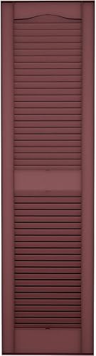 Miniatura 142 de Builders Edge 12 pulgadas de ancho x 48 pulgadas de alto, montante central superior de catedral estándar, persianas con listones abiertos, incluye