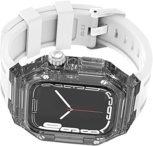 Bracelet sport caoutchouc et coque transparente Apple Watch pour femme active
