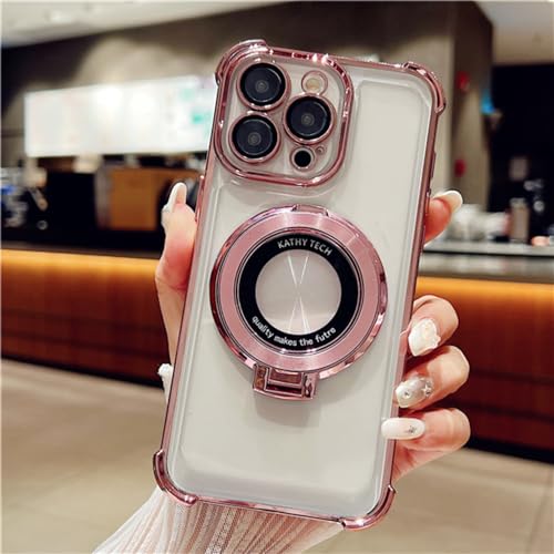 Étui de téléphone avec support magnétique rose ENILSA pour iPhone 14 Plus
