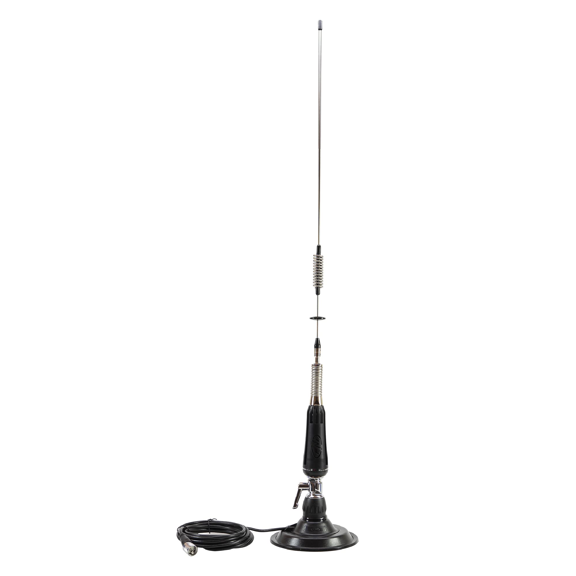 Antenna pieghevole CB PNI LED 850 con base magnetica 145 mm, lunghezza 85 cm, 26-28 MHz, 300 Watt, illumina durante la trasmissione, tipo filettatura PL, senza accessori