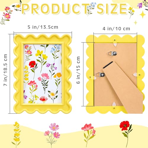 Fiwochic 4 x 6 in Curved Picture Frame with Mat, Yellow by Fiwochic - Used condition - Image 2