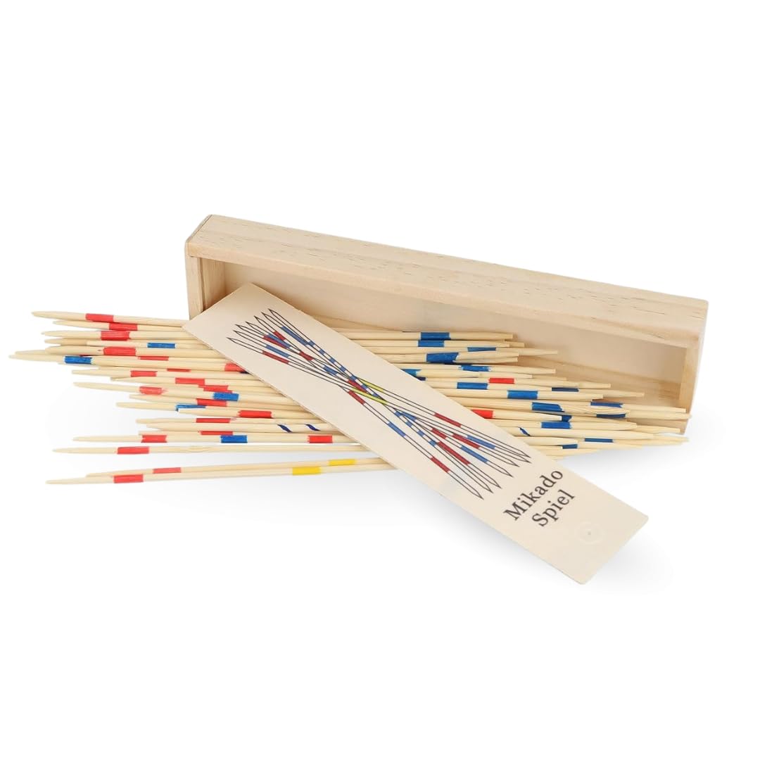 PARENCE.- Juego clásico de Mikado de Madera - Palos de 18cm - Juego de Mesa Tradicional para niños y Adultos