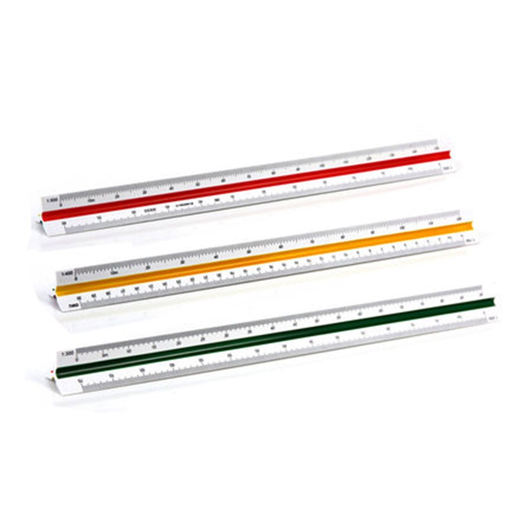 Kcopo Random Triangle Scale Measuring Tool Ruler Tri Ruler Metric Triangular Tri Scale Ruler Aluminium Measuring School Backpack Uni College