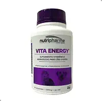 NUTRIPHARME Suplemento Vitamínico Aminoácido Vita Energy 1000 Mg Para Cães E Gatos - 60 Comprimidos - Nutripharme