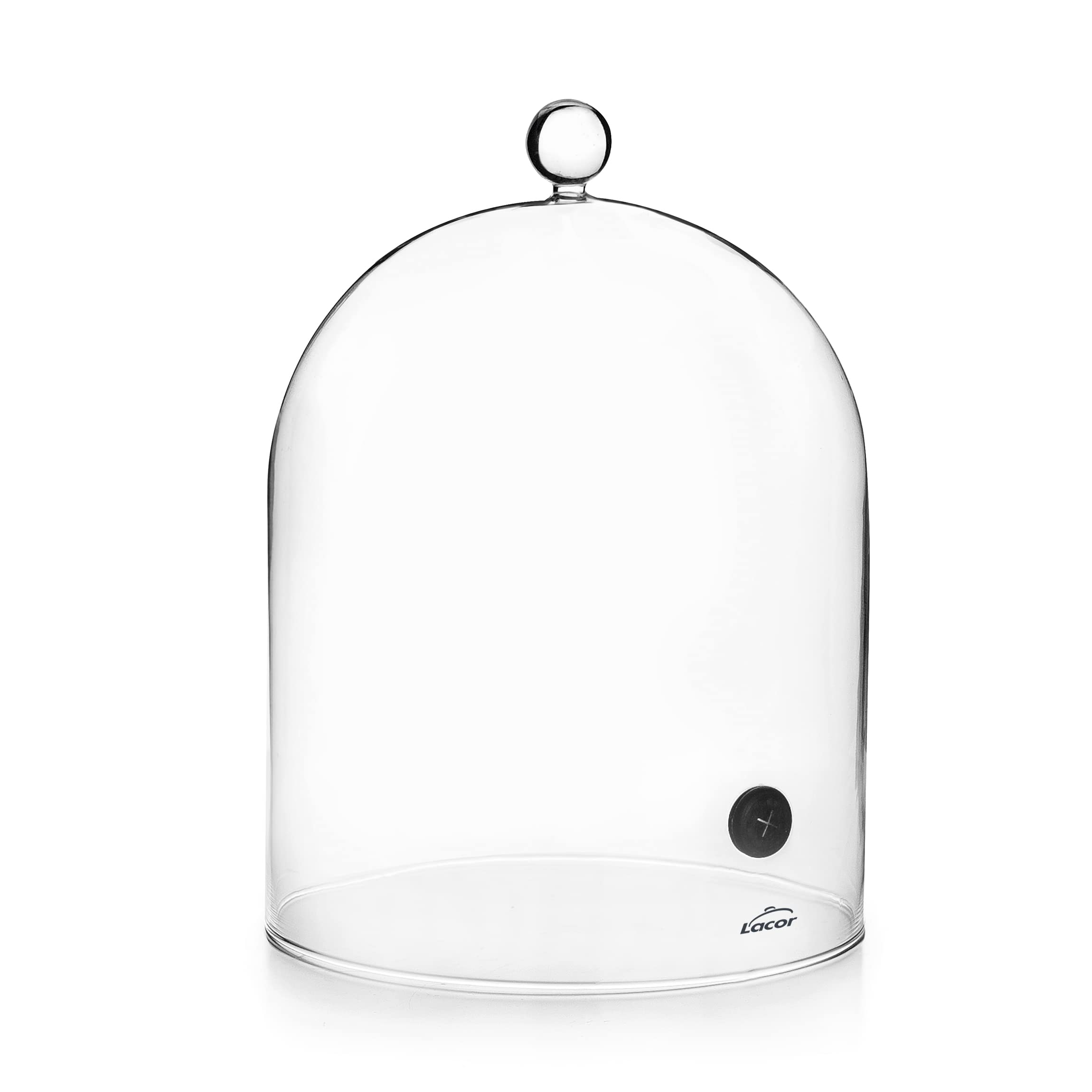 Lacor - 61811 - Dzwonek do Wędzarni Koktajlowych, Szklana Pokrywa z Zaworem, Szkło Borokrzemianowe, Max. 200 Stopni C, Średnica18,5 Cm, Wysokość: 22 Cm