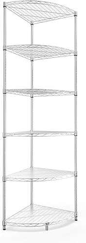 pouseayar Estantería de alambre de metal NSF de 6 niveles, capacidad de 420 libras, ajustable, con patas niveladoras y revestimientos impermeables